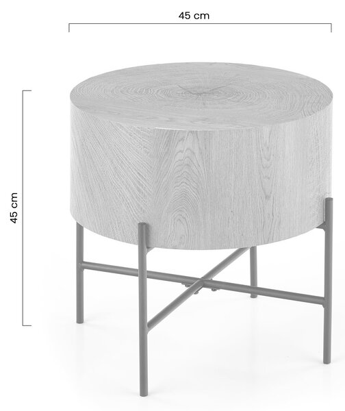 Măsuță de cafea rotundă Liviano 80 și 45 cm - stejar natural / negru