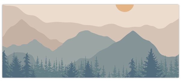 Tablou - Munții Turcoaz N⁰1 (120x50 cm)