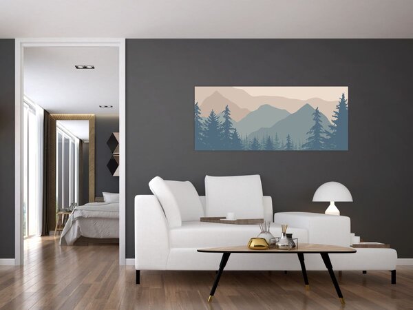 Tablou - Munții Turcoaz N⁰2 (120x50 cm)