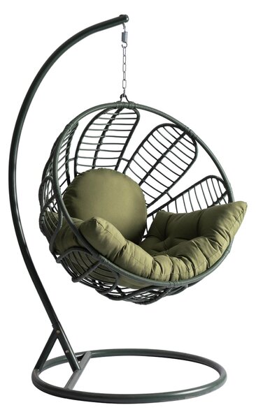 Scaun suspendat Comfivo Ingenium20x11x11cm, Verde, Verde închis, Tapiterie, Metal, Lozie din plastic