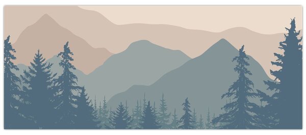 Tablou - Munții Turcoaz N⁰2 (120x50 cm)