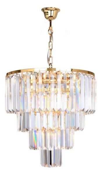Lustră de cristal pe cablu AMEDEO 5xE14/40W/230V Zuma Line 17106/4+1-GLD