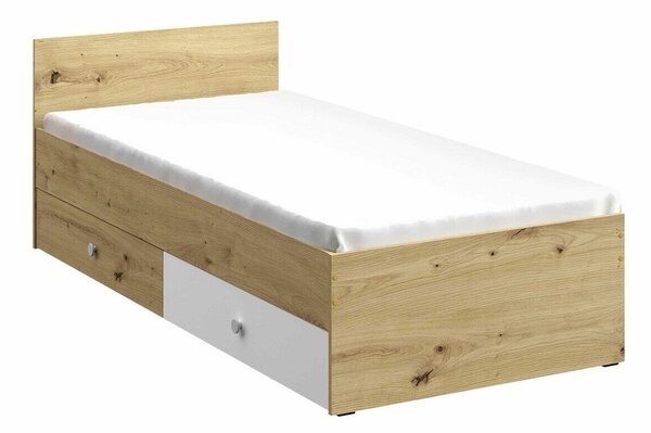 Pat Almira 113Single, Maro deschis, 90x200, PAL laminat, Somiera patSomiera pat, 9x20x7cm
