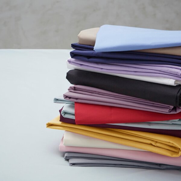 Cearceaf galben din bumbac percale cu elastic 90x190 cm Easy Iron Percale – Catherine Lansfield
