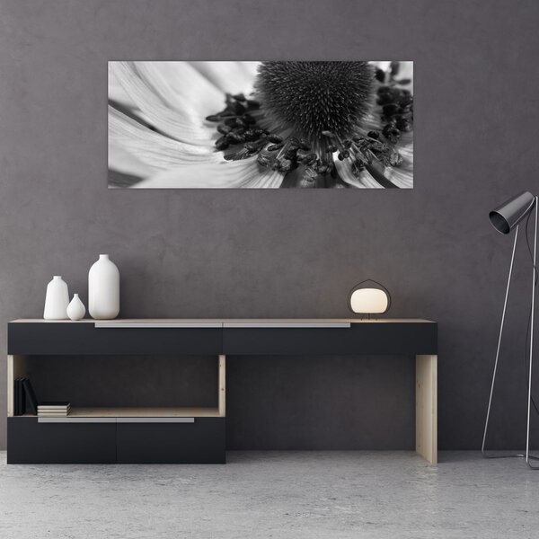 Tablou - Floare în alb-negru (120x50 cm)