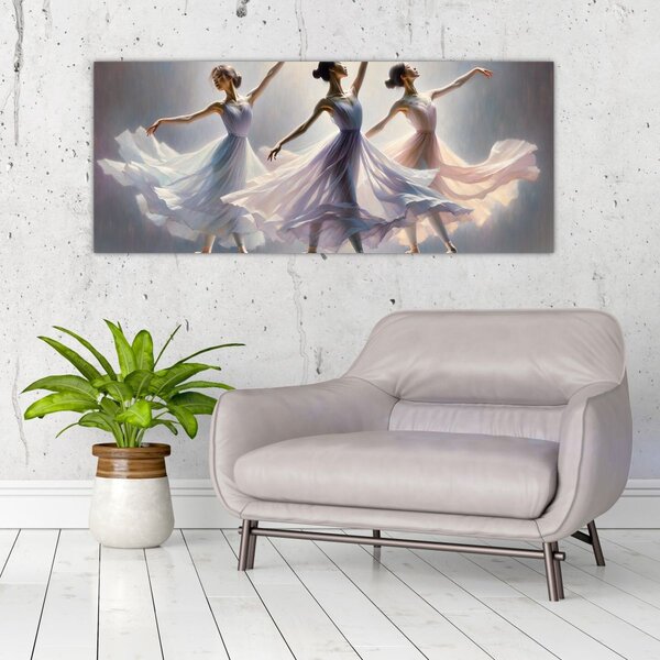 Tablou - Trei balerine (120x50 cm)