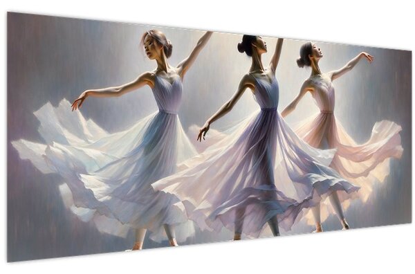 Tablou - Trei balerine (120x50 cm)
