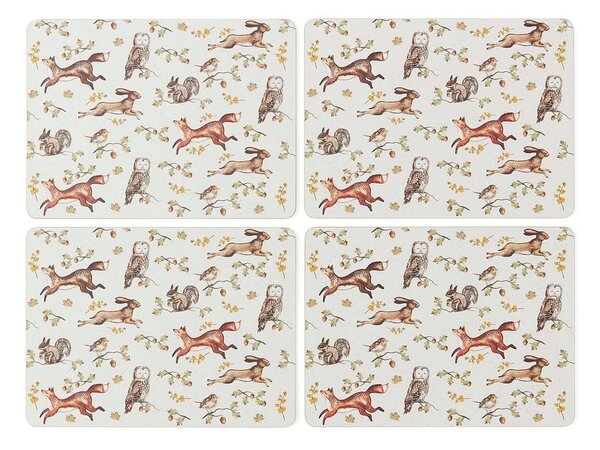 Suporturi pentru farfurii 4 buc. din plută 21x29 cm Forest Fable – Cooksmart ®