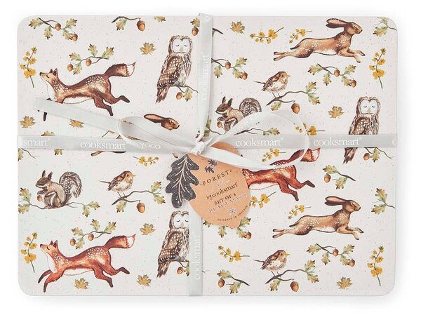 Suporturi pentru farfurii 4 buc. din plută 21x29 cm Forest Fable – Cooksmart ®