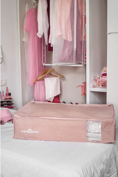 Cutie de depozitare sub pat din plastic cu vacuum 65x45x15,5 cm Pink Edition – Compactor