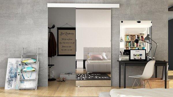 Uși culisante Clayton 80 II (Alb + oglindă). 1058794