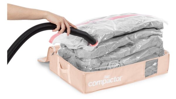 Cutie de depozitare sub pat din plastic cu vacuum 65x45x15,5 cm Pink Edition – Compactor