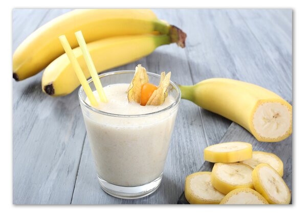 Tablou pe pe sticlă banane cocktail