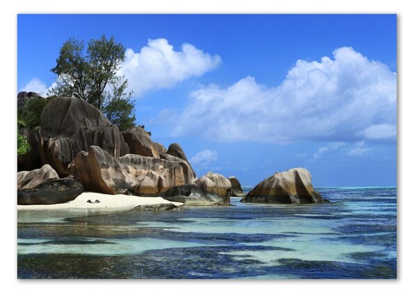 Fotografie imprimată pe sticlă Seychelles panorama