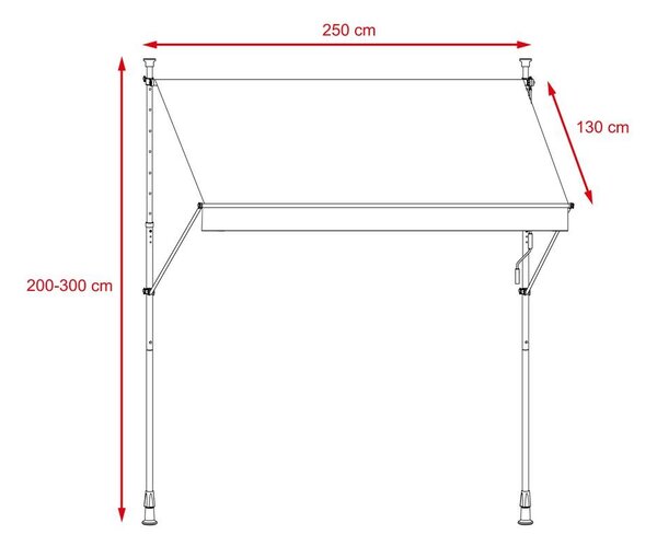 Marchiză pentru balcon APOLLO 250 cm