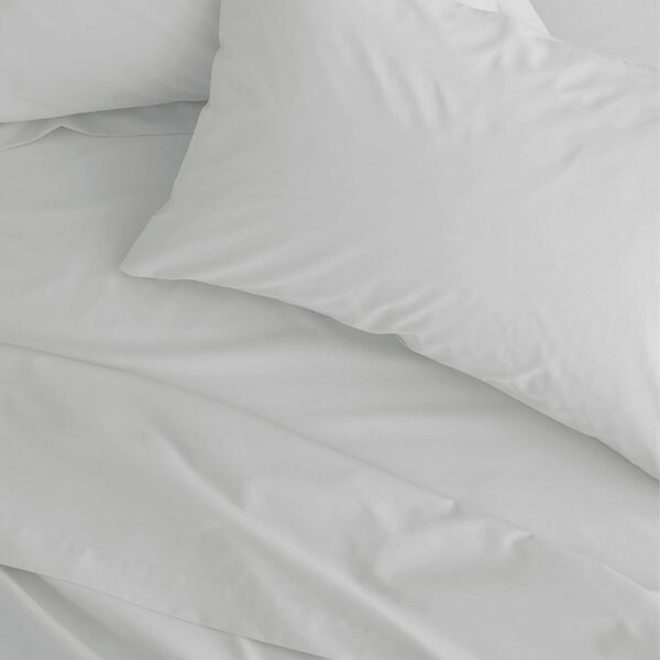 Cearceaf alb din bumbac percale cu elastic 90x190 cm Easy Iron Percale – Catherine Lansfield