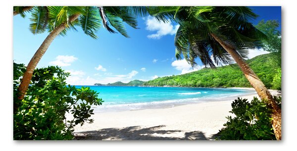 Fotografie imprimată pe sticlă plaja Seychelles