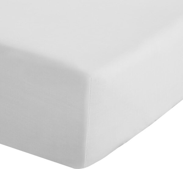 Cearceaf alb din bumbac percale cu elastic 90x190 cm Easy Iron Percale – Catherine Lansfield