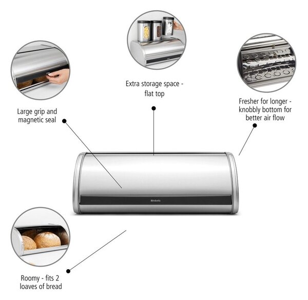 Cutie de pâine din oțel Roll Top – Brabantia