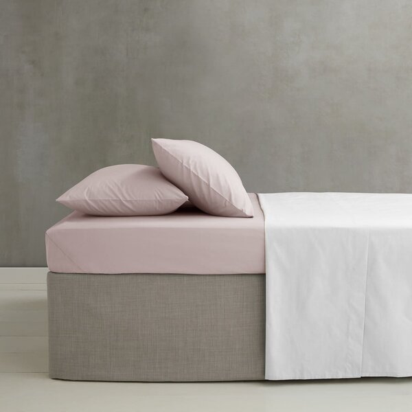 Cearceaf roz deschis din bumbac percale cu elastic 90x190 cm Easy Iron Percale – Catherine Lansfield