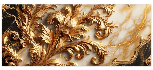 Tablou - Marmură cu auriu (120x50 cm)