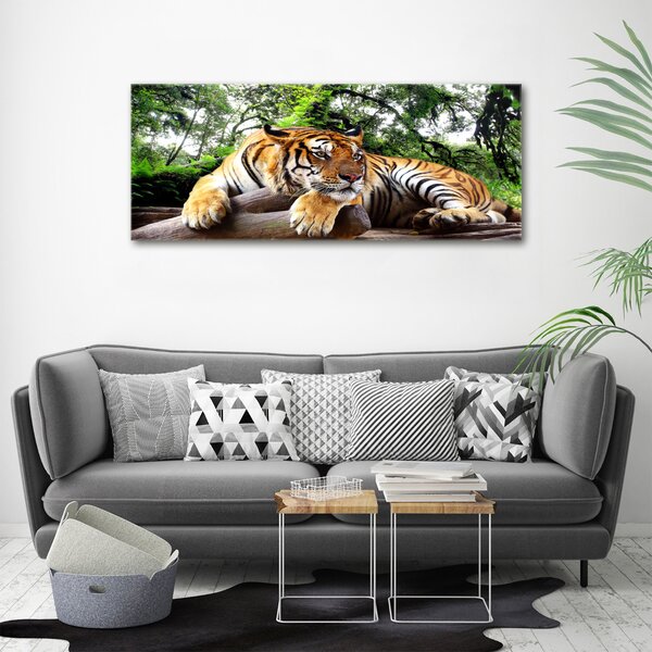 Tablou canvas Tiger pe stâncă