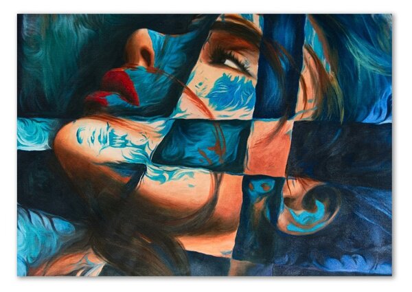 Tablou Printat Pe Sticlă abstractizare Femeie