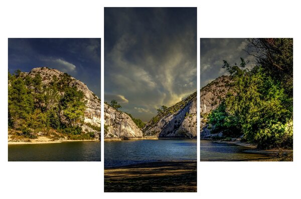 Tablou peisajului cu lac (90x60 cm)