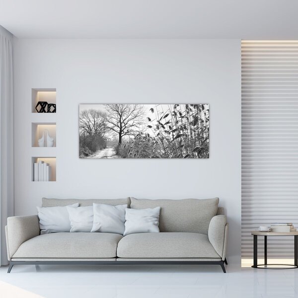 Tablou - Câmpuri în timpul iernii (120x50 cm)