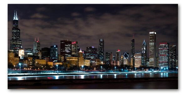 Fotografie imprimată pe sticlă Chicago noaptea