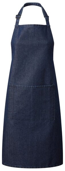 Șorț de bucătărie cu cordon de gât și buzunar - Denim indigo