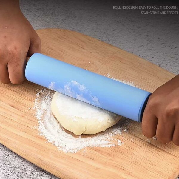 Sucitor Pufo pentru bucatarie sau cofetarie din lemn si silicon, 43 cm, albastru