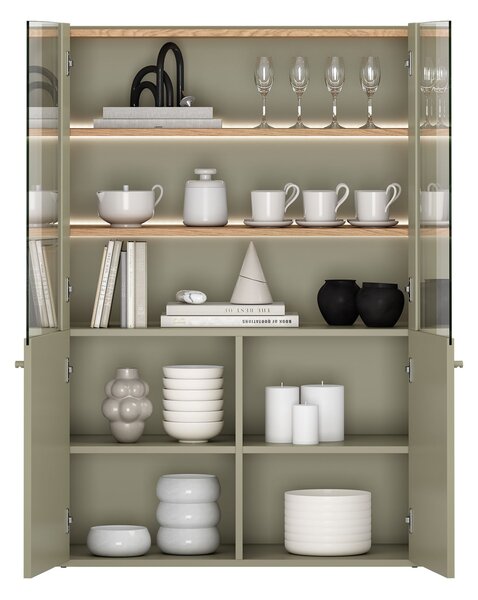 Vitrină cu două uși Elivo 100 cm - eucalipt / stejar baltic dune