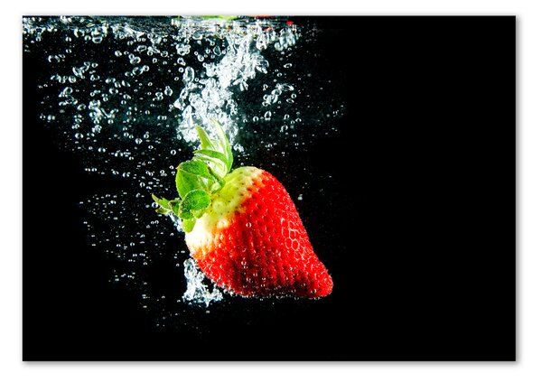 Imagine de sticlă Strawberry sub apa