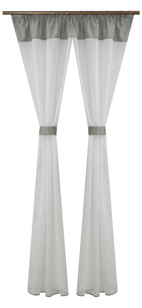 Perdea Velaria in hard alb si tafta gri, 280x187 cm