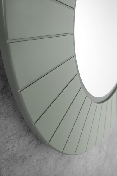 Sapho Sapho, oglindă rotundă LUMIRO STRIP cu iluminare LED în ramă, diametru 90cm, verde, LR950-4444S