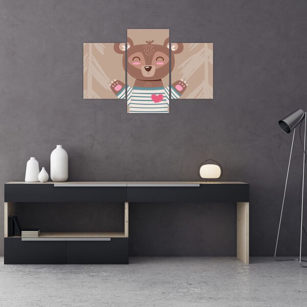 Tablou - Ursuleț de pluș în tricou cu dungi (90x60 cm)
