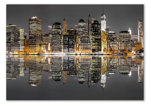 Fotografie imprimată pe sticlă New York, pe timp de noapte