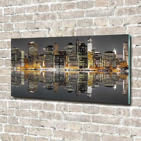 Fotografie imprimată pe sticlă New York, pe timp de noapte