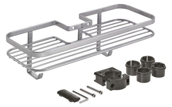 Raft pentru baie argintiu autoadeziv din oțel Luxy – Metaltex