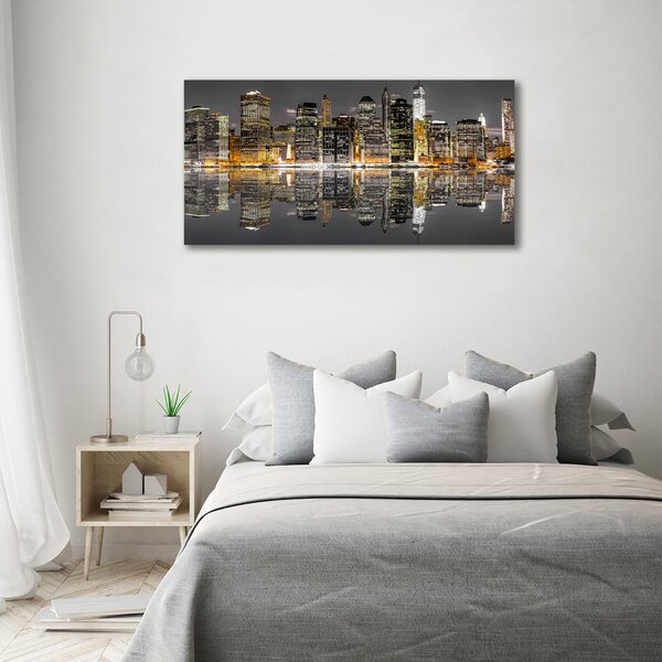 Fotografie imprimată pe sticlă New York, pe timp de noapte