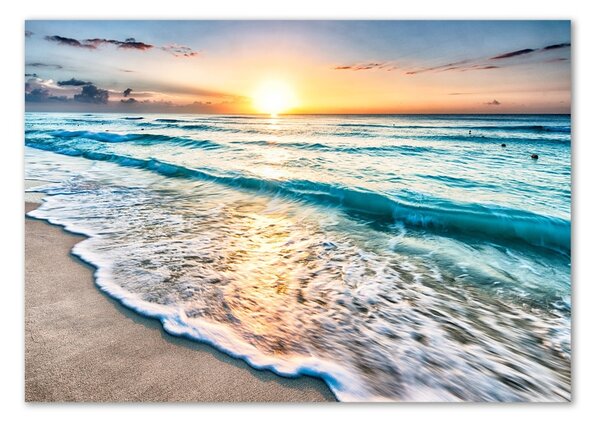 Tablou pe pe sticlă Sunset Beach