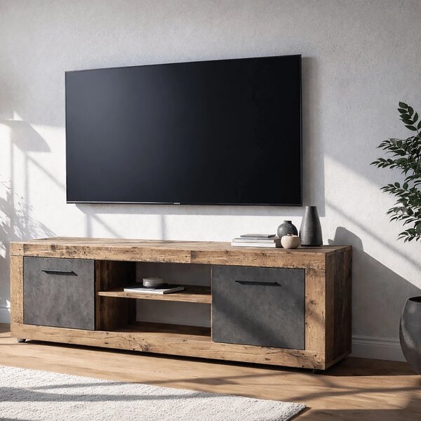 Comodă TV BLAGO 140 cm – stejar natur/grafit