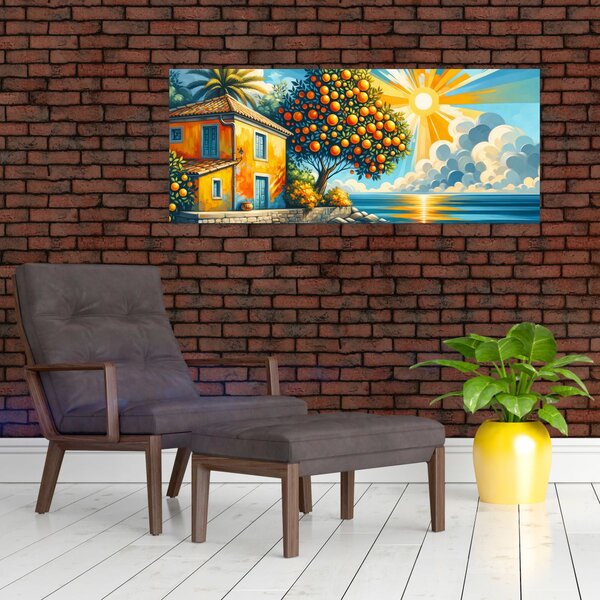 Tablou - Casă cu portocale I. (120x50 cm)