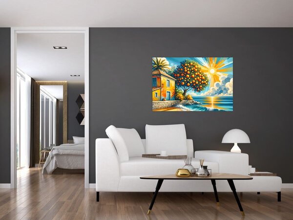 Tablou - Casă cu portocale I. (90x60 cm)