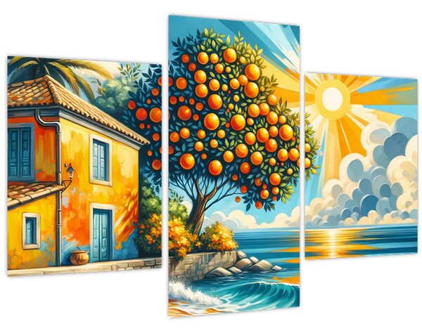 Tablou - Casă cu portocale I. (90x60 cm)