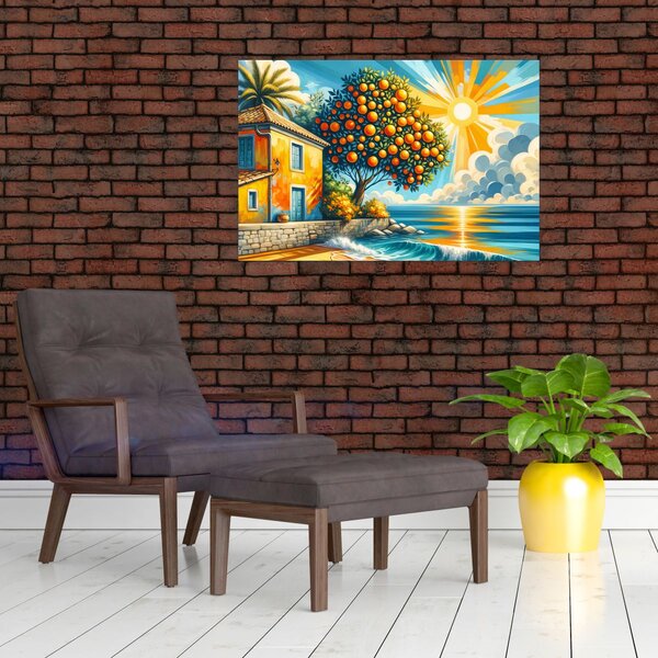 Tablou - Casă cu portocale I. (90x60 cm)