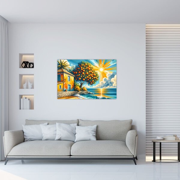 Tablou - Casă cu portocale I. (90x60 cm)
