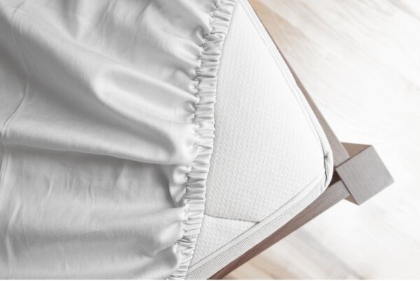 Cearceaf alb din flanelă cu elastic 90x200 cm – Good Morning