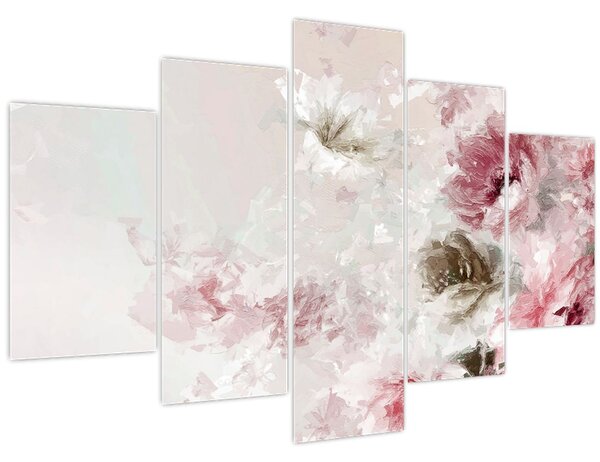 Tablou - Pictura flori roz (150x105 cm)